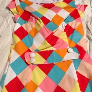 Awesome fitted bright mod pop themed dress!